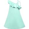 Petulla Off Shoulder Ruffle Dress, Green - Dresses - 1 - thumbnail