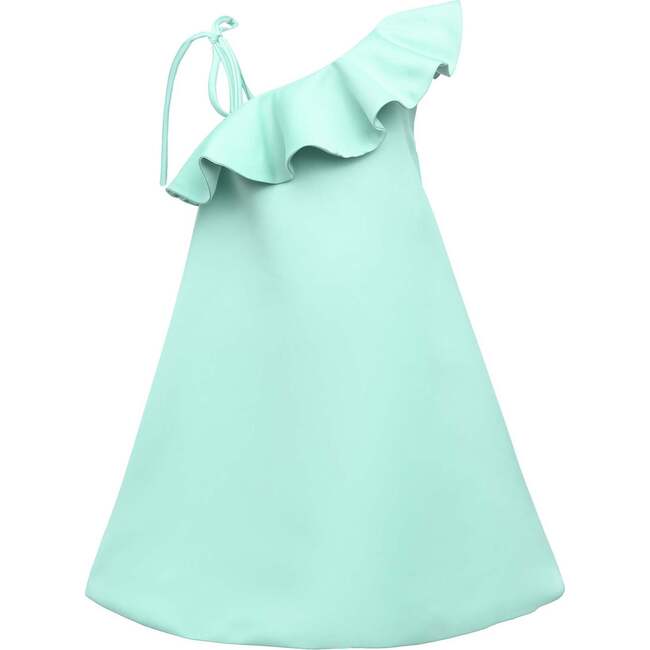 Petulla Off Shoulder Ruffle Dress, Green - Dresses - 2