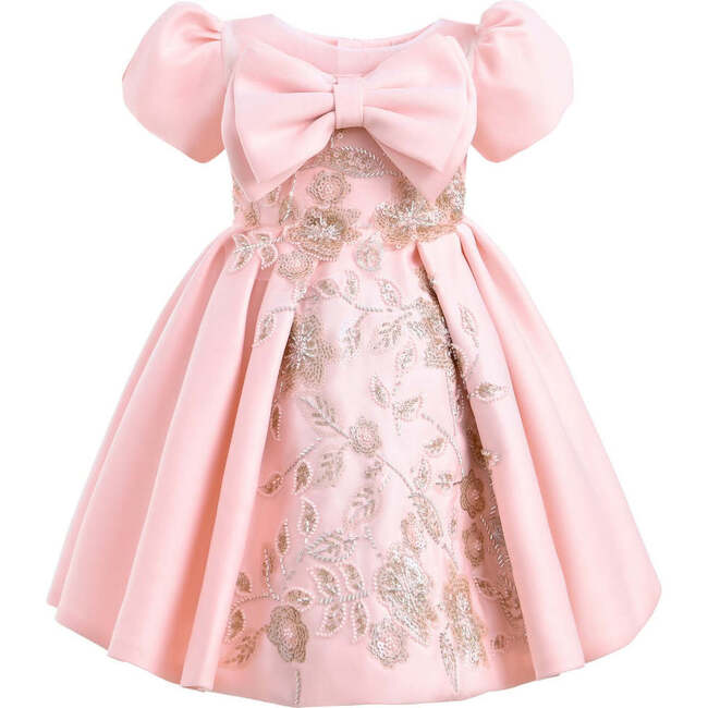 Leona Floral Teacup Bow Dress, Pink