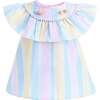 Rainbow Striped Ruffle Outfit, Multicolor - Mixed Apparel Set - 2