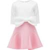 Jessica Bow Applique Outfit, White - Mixed Apparel Set - 1 - thumbnail