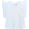 Tulle Frill T-Shirt, White - T-Shirts - 1 - thumbnail