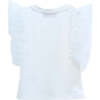 Tulle Frill T-Shirt, White - T-Shirts - 2