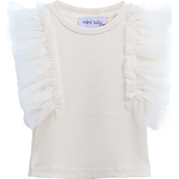 Tulle Frill T-Shirt, Champagne