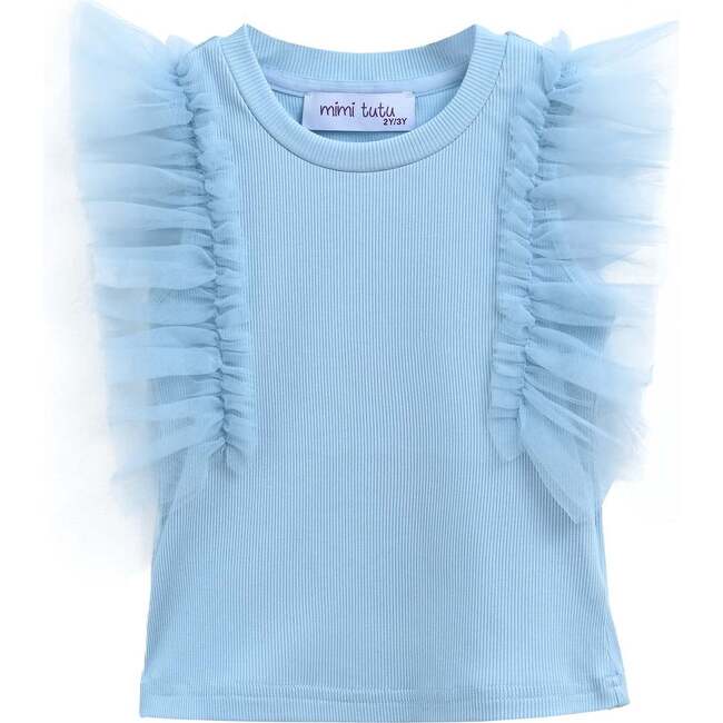 Tulle Frill T-Shirt, Blue