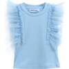 Tulle Frill T-Shirt, Blue - T-Shirts - 1 - thumbnail