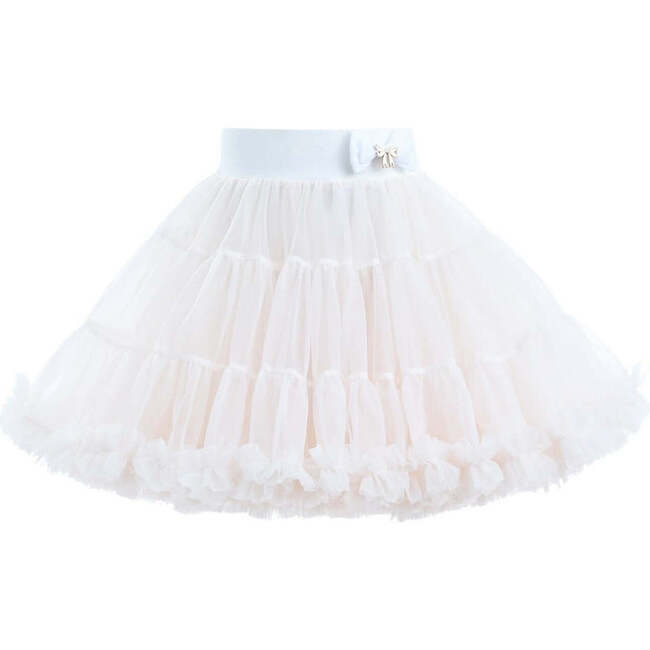 Bow Tulle Skirt, White