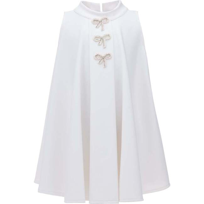 Ava Sleeveless Bow Dress, White