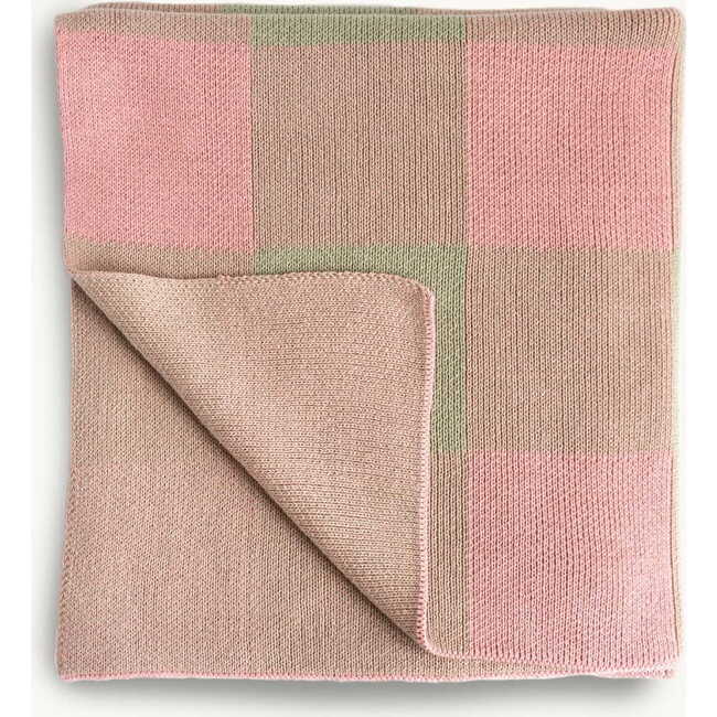 Vichy Organic Cotton Blanket, Blush & Mint - Blankets - 3