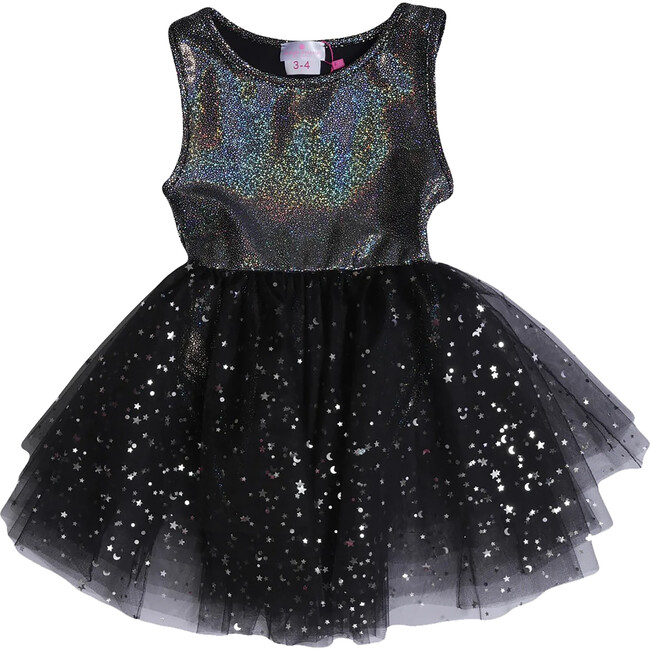 Tinkerbell Sleeveless Glitter Tutu Dress, Black