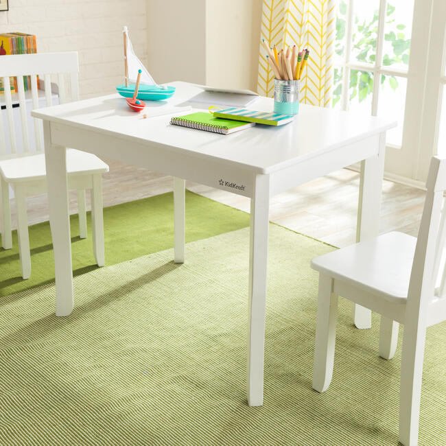 Wooden Avalon Table and 2 Chair Set, White - Play Tables - 4