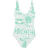 Teens Taha Tie-Dye One-Piece Swimsuit, Green - One Pieces - 1 - thumbnail