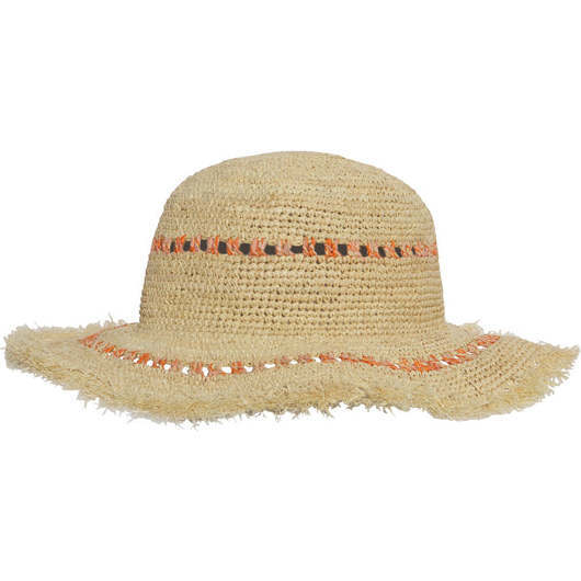 Giverny Hand-Woven Straw Hat, Natural & Orange