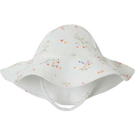 Giverny Floral Print UPF50+ Hat, White