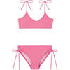 Bahamas Lurex Tie-Strap 2-Piece Bikini, Pale Pink & Gold - Two Pieces - 1 - thumbnail