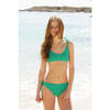 Bahamas Lurex Tie-Strap 2-Piece Bikini, Peacock Green & Gold - Two Pieces - 2