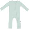 Ribbed Zipper Romper, Sage - Rompers - 1 - thumbnail