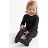 Ribbed Zipper Footie, Midnight - Footie Pajamas - 4