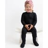 Ribbed Zipper Footie, Midnight - Footie Pajamas - 5