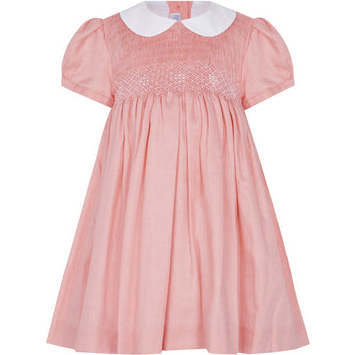 Coral Nella Smocked Dress, Orange - Dresses - 1