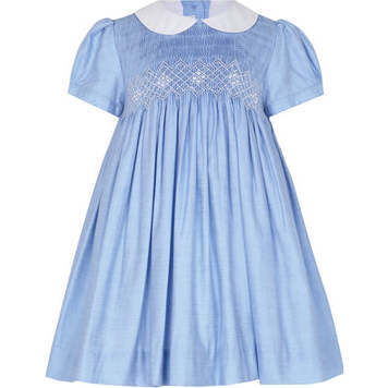 Blue Nella Smocked Dress, Blue