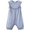 Yoke Ruffle Lap Sleeve Romper, Sylvia On Periwinkle - Rompers - 1 - thumbnail