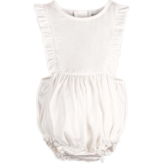 Frilly Sleeveless Bubble, Solid White