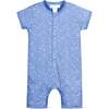 Henley-Style Relaxed Fit Romper, Fish Bubbles - Rompers - 1 - thumbnail