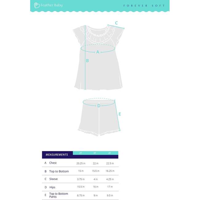 Ruched Tunic & Ruffled Shorts, Aqua Angel's Trumpets - Mixed Apparel Set - 4