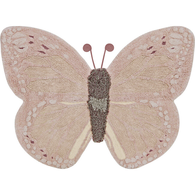 Washable Animal Rug Baby Butterfly , Rose. 3' x 4'
