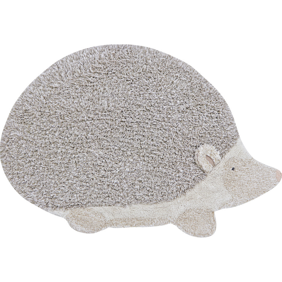 Washable Animal Rug Hedgehog, Natural, Linen. 3' x 4' 3" - Rugs - 1