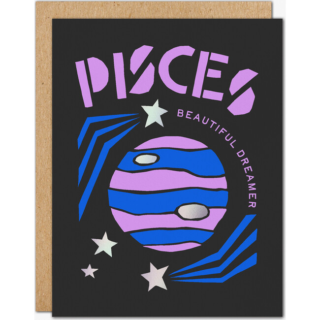 Pisces Foil Birthday Card