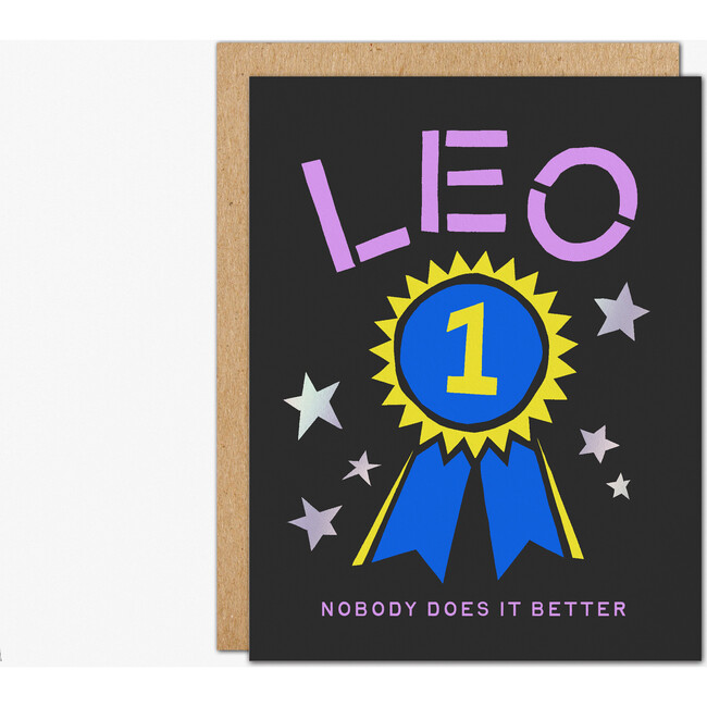 Leo Foil Birthday Card