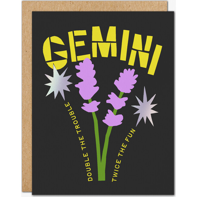 Gemini Foil Birthday Card
