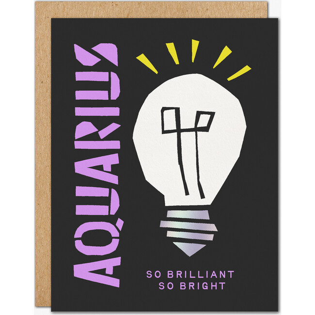Aquarius Foil Birthday Card