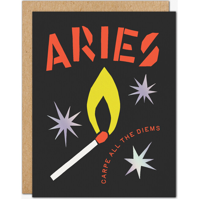 Aries Foil Birthday Card