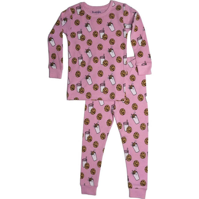 Kids Pajamas, Milk & Cookies Pink