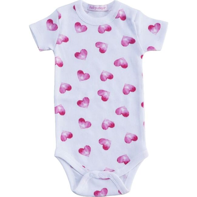 Baby Bodysuit, Water Color Hearts