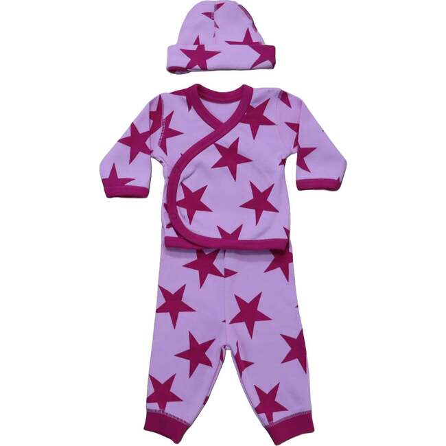 Baby 3 Piece Set, Large Star Pink