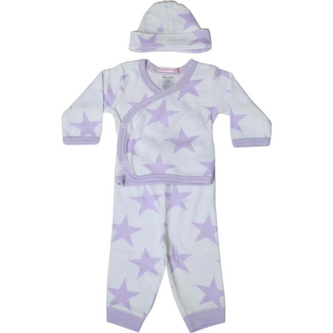 Baby 3 Piece Set, Large Star Lilac