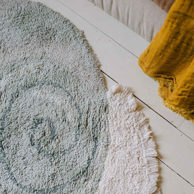 Washable Animal Rug Snail, Natural, Blue Sage .3' 3" x 4' - Rugs - 5