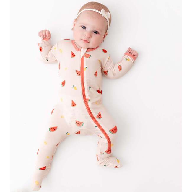 Zippered Footie, Watermelon - Footie Pajamas - 2