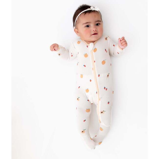 Zippered Footie, Peach - Footie Pajamas - 3