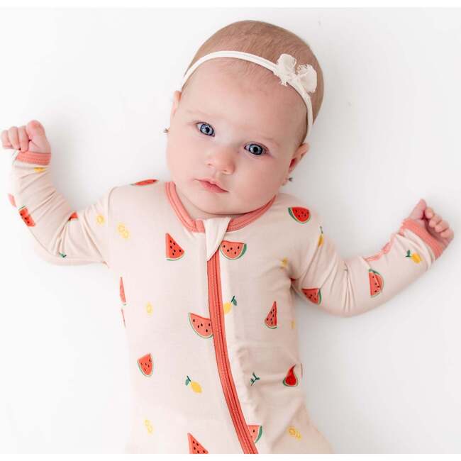 Zippered Footie, Watermelon - Footie Pajamas - 4