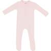 Ribbed Zipper Footie, Blush - Footie Pajamas - 1 - thumbnail