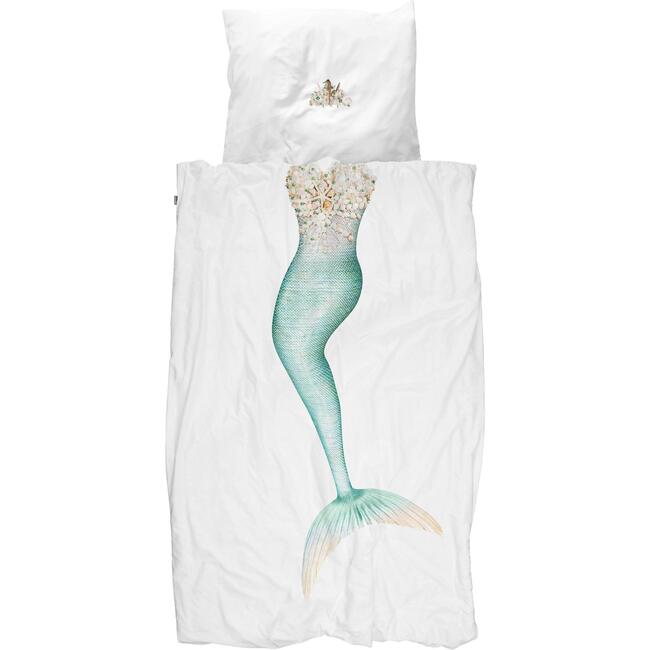 Mermaid Photo Print Duvet Set, Multicolor