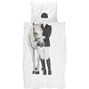 Equestrian Photo Print Duvet Set, White - Duvet Sets - 1 - thumbnail