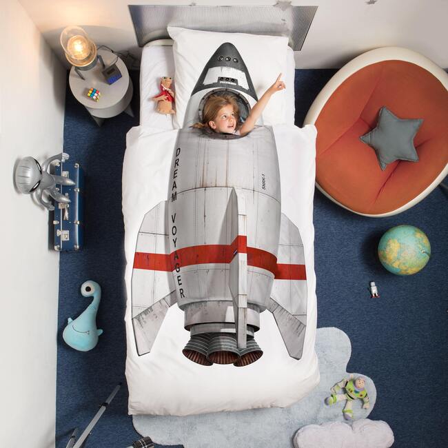 Rocket Photo Print Duvet Set, Multicolor - Duvet Sets - 2