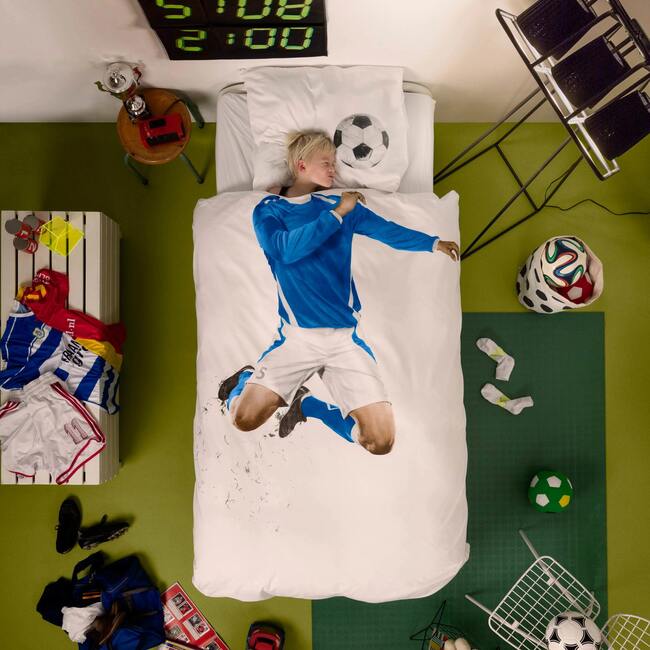 Soccer Champ Photo Print Duvet Set, Blue - Duvet Sets - 2