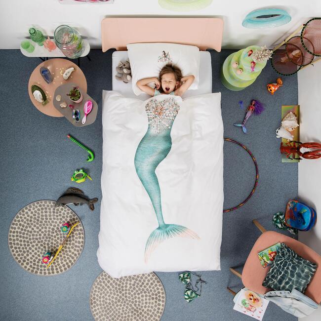 Mermaid Photo Print Duvet Set, Multicolor - Duvet Sets - 4